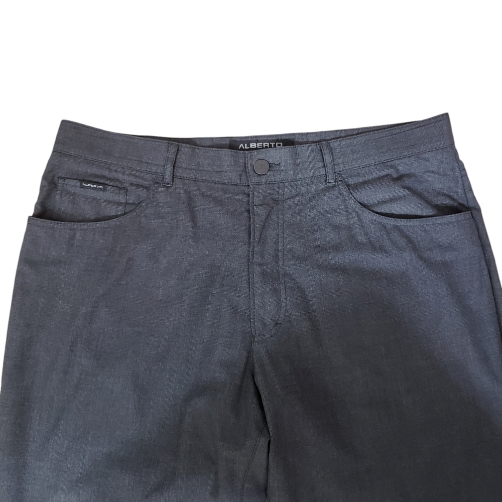 Alberto Tom Ceramica Gray Check Plaid Comfort Fit Men's Pants Size 38